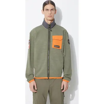 Pánská mikina Bavlněná mikina Napapijri B-Tepees Fz pánská, zelená barva, vzorovaná, NP0A4HP4GAE1 78X, vel. L