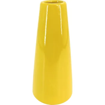 Váza Clay - II.jakost Žlutá keramická váza Cora, 11,5x11,5x26 cm - lesklá, II.jakost