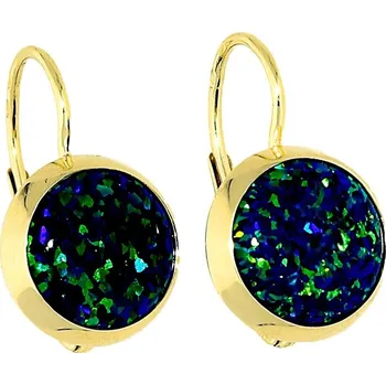 Náušnice Goldstore Náušnice se zelenými opály Váha: 2.73 g