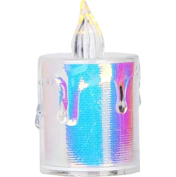 Svíčka Torch LED Svíčka na baterie metalická 7 x 3,5 cm - žlutý plamen