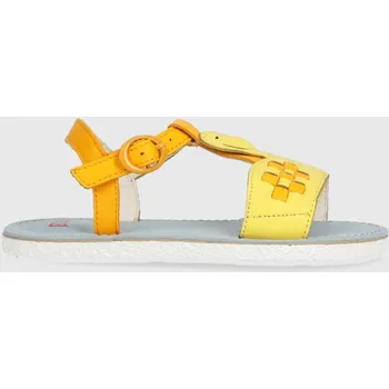 Dívčí sandály Dětské kožené sandály Camper žlutá barva K800535.002.25.27 18X, EUR 26