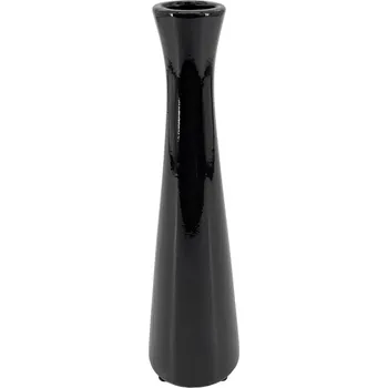 Váza Clay - II.jakost Černá keramická váza Xara, 8x8x30 cm - lesklá, II.jakost