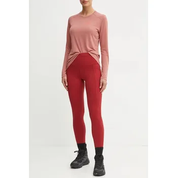 Dámské legíny Sportovní legíny Smartwool Active dámské, vínová barva, hladké, SW016934 83X, vel. S