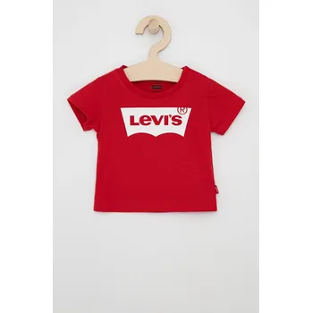 Chlapecké tričko Dětské tričko Levi's červená barva, s potiskem 6E8157.NOS.B 33X, vel. 68