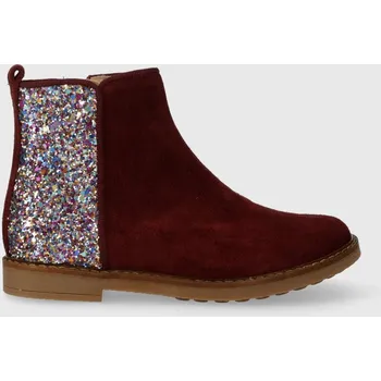 Dívčí holínky Dětské semišové boty Pom D'api TRIP BACK P1JBDZ0402.28.30 burgundské 93X, EUR 29