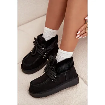 Dámská zimní obuv Dámské sněhule z přírodní semiš D.Franklin DFSH375006 Barva: Černá, Velikost: 40