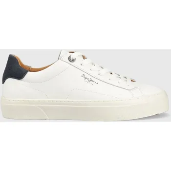 Pánské tenisky Kožené sneakers boty Pepe Jeans YOGI bílá barva, PMS30930 00X, EUR 45