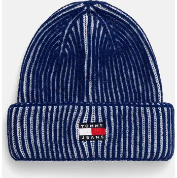 Čepice Čepice Tommy Jeans modrá barva, z husté pleteniny, AW0AW16785 55X, vel. ONE SIZE