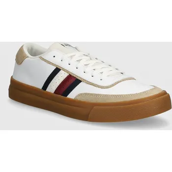 Dámská obuv Kožené sneakers boty Tommy Hilfiger TH CUPSET 1A2 LTH MIX FM0FM05118 bílá 00X, EUR 40