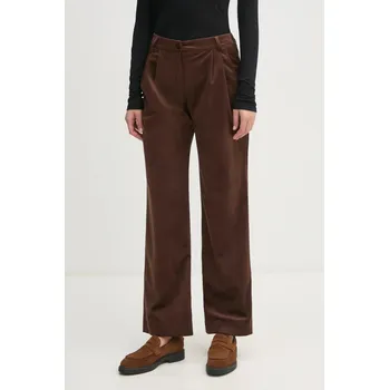 Dámské kalhoty Velurové kalhoty La Petite Française PFPRALINE hnědá 88X, vel. 36