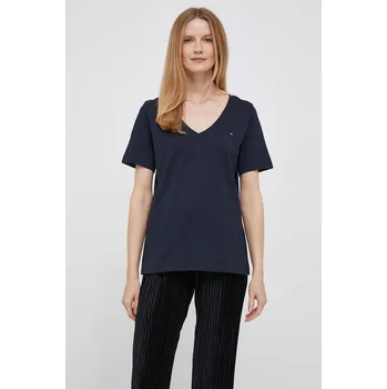 Pánské tričko Bavlněné tričko Tommy Hilfiger tmavomodrá barva, WW0WW39781 59X, vel. XXS