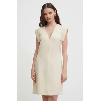 Dámské šaty Šaty United Colors of Benetton béžová barva, mini 46M4DV08O 80X, vel. XS