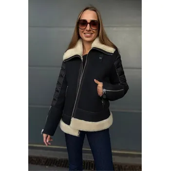 Dámský kabát Dámská kožená bunda BLAUER 25WBLDL01343 černá Velikost: L