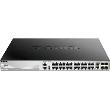 Switch D-Link DGS-3130-30PS L3 Stck. Mng. PoE switch 24x GbE PoE+, 2x 10G RJ-45, 4x 10G SFP+, PoE 370W
