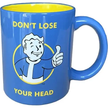 DEVplus Hrnek Fallout Don't Lose Your Head 325 ml Modrá/Žlutá