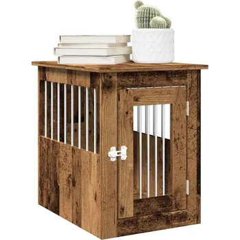 Bouda pro psa vidaXL Psí bouda a koncový stolek 45 x 62 x 59 cm kompozit [862174] Barva: Staré dřevo