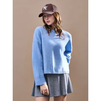 Dámská móda Svetr s kulatým výstřihem - XS/S - House - bledě modrá - 140GH-05M