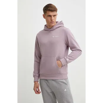 Pánská mikina Mikina Champion pánská, fialová barva, s kapucí, hladká, E20000 34X, vel. M