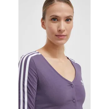 Tričko s dlouhým rukávem adidas Originals IK6616 fialová 45X, vel. XS
