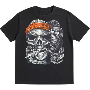 Pánská trička s potiskem nadrozměrné velikosti Lebky 7XL