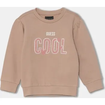 Chlapecká mikina Dětská bavlněná mikina Guess K4BQ03.KAX73.9BYH béžová 80X, vel. 118-122