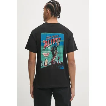 Pánské tričko Bavlněné tričko Zoo York černá barva, s potiskem, 60690034 99X, vel. XS