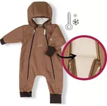 Esito (ušito v ČR) Dětská rostoucí zimní softshellová kombinéza Esito s umělým kožíškem - hnědá