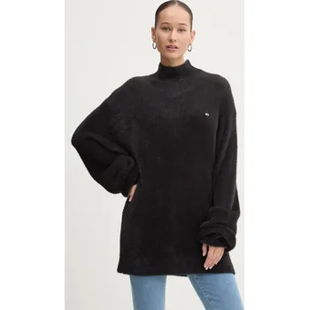 Dámský svetr Svetr Tommy Jeans dámský, černá barva, s pologolfem, DW0DW19682 99X, vel. M