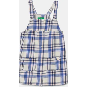 Dámské šaty Dětské bavlněné šaty United Colors of Benetton modrá barva, midi, 4ULFGV01V 4ULFGV01V.P.Seasonal 05X, vel. 90