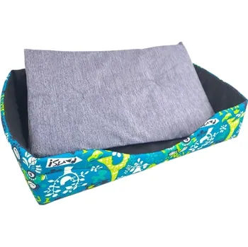 Pelíšek pro psa Pelíšek s polštářem hranatý lehký 64x43x14 Modrý