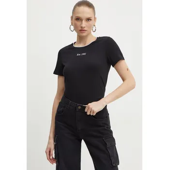 Bavlněné tričko Guess TWEED černá barva, W4YI27 I3Z14 W4YI27.I3Z14 99X, vel. L