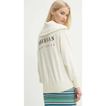 Dámská mikina Bavlněná mikina Gant dámská, béžová barva, s aplikací, 4203683 01X, vel. XL