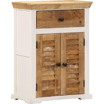 Příborník do zásuvky vidaXL Příborník bílý a hnědý 55 x 30 x 73 cm masivní hrubý mangovník [4009374]