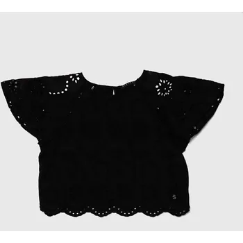 Chlapecká mikina Dětská halenka Sisley černá barva, hladká 54ZKYQ00U.G.Seasonal 99X, vel. 110