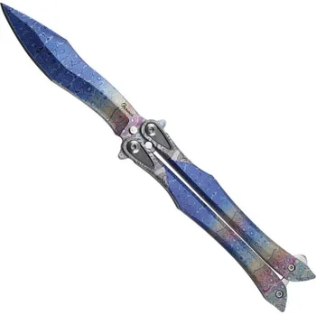 Bojový nůž Albainox Nůž motýlek blue 3D balisong