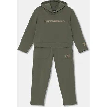 Tepláková souprava EA7 Emporio Armani zelená barva, 6DFV02 FJZEZ 6DFV02.FJZEZ 81X, vel. 120