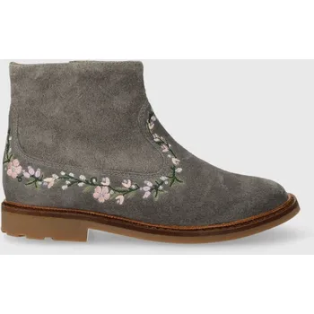 Dámské kozačky Dětské semišové boty Pom D'api SISTER BRODI šedá barva P1EHDZ0403.28.30 90X, EUR 30