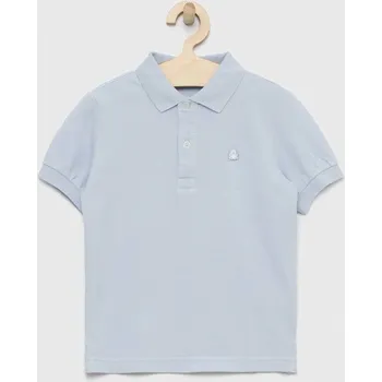 Chlapecké tričko Dětská bavlněná polokošile United Colors of Benetton 3089C300Q.G.NOS modrá 05X, vel. 160