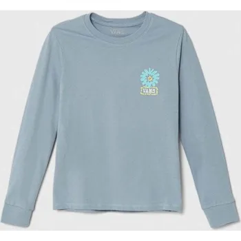 Chlapecké tričko Dětské bavlněné tričko s dlouhým rukávem Vans DUAL BLOOM LS BFF VN000GANDSB modrá 55X, vel. 165-173
