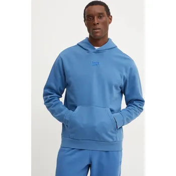 Pánská mikina Mikina Reebok Identity Washed pánská, modrá barva, s kapucí, hladká, 100205482 95X, vel. M