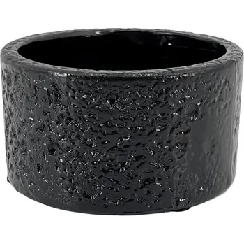 Clay - II.jakost Dekorační keramická miska Bora, 9×9×5 cm – černá lesklá, II.jakost