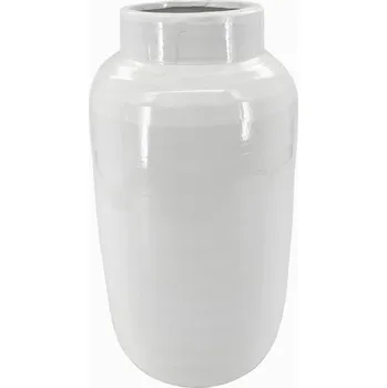 Váza Clay - II.jakost Bílá keramická váza Tesa, 21,5x21,5x41 cm - lesklá, II.jakost