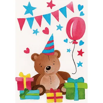 Přáníčko BeBechy - bílé - Méďa