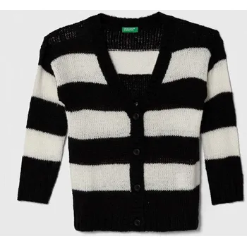 Dívčí svetr Dětský svetr s příměsí vlny United Colors of Benetton černá barva 126QQ600R.G.SEASONAL 99X, vel. 140