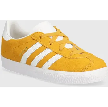Chlapecké tenisky Dětské semišové sneakers boty adidas Originals GAZELLE CF EL žlutá barva, IH0361 18X, EUR 23.5