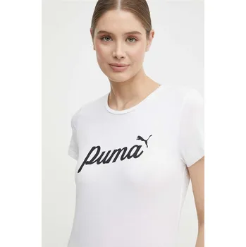 Bavlněné tričko Puma béžová barva, 679315 01X, vel. XS