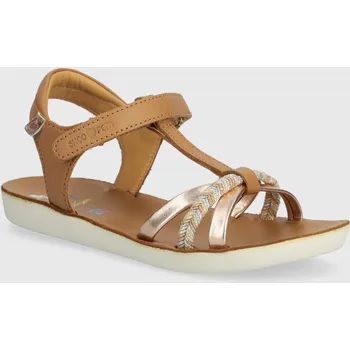 Dívčí sandály Dětské kožené sandály Shoo Pom GOA SALOME hnědá barva Q4NJBI04.28.34 82X, EUR 29