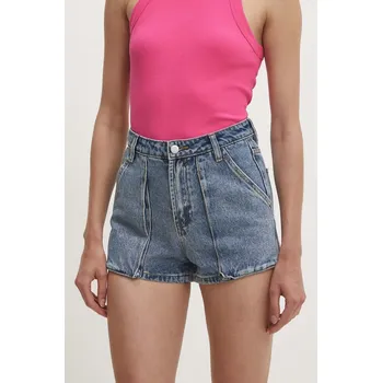 Dámské kraťasy Džínové šortky Answear.LAB dámské, hladké, high waist .0537.ijs modrá 55X, vel. XS