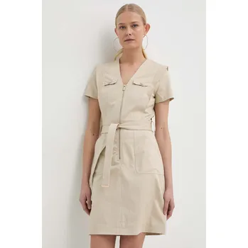 Dámské šaty Šaty Morgan RISTI RISTI.LIN béžová 01X, vel. 34