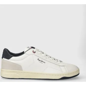Pánské tenisky Kožené sneakers boty Pepe Jeans PMS00014 bílá barva, KORE BASIC M 00X, EUR 45